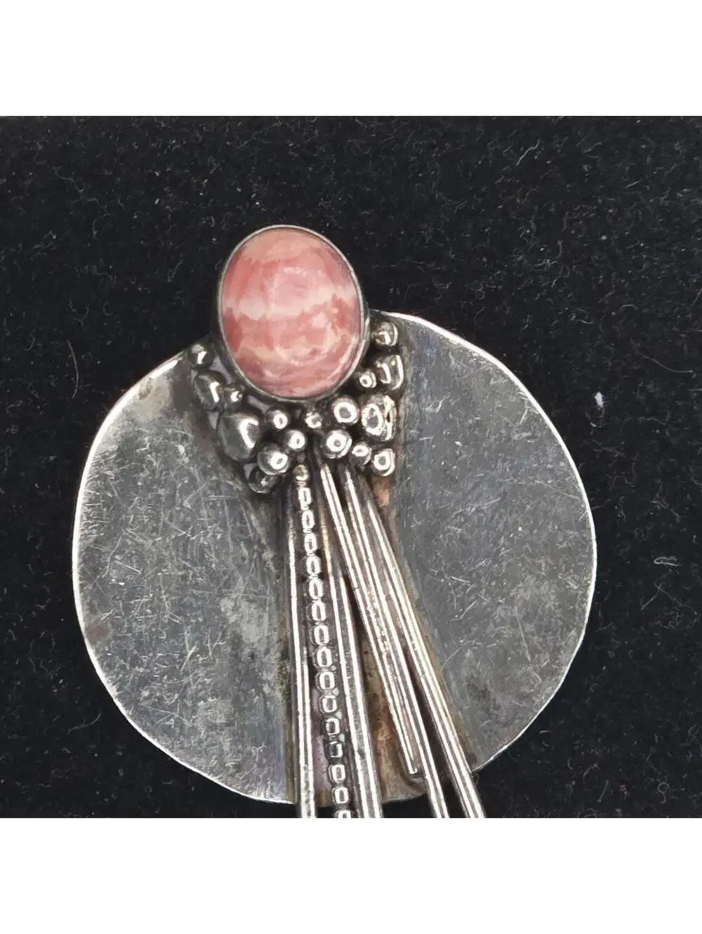 Tulla Booth Sterling Silver Pink Stone Brooch
